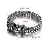 Vintage Wolf Head Stainless Steel Men's Bracelet Punk Rock Animal Bracelet