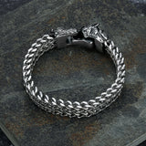 Vintage Wolf Head Stainless Steel Men's Bracelet Punk Rock Animal Bracelet