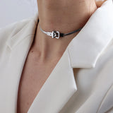 Titanium Steel Choker Necklace Gothic Clavicle Chain