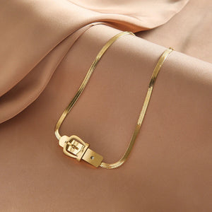 Titanium Steel Choker Necklace Gothic Clavicle Chain