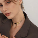 Titanium Steel Choker Necklace Gothic Clavicle Chain