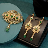 Morocco Wedding Jewelry Set Water Drop Brooches Middle East Muslim Bridal Hajib