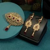 Morocco Wedding Jewelry Set Water Drop Brooches Middle East Muslim Bridal Hajib