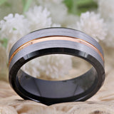 8MM Tungsten Carbide Wedding Band Ring for Men Women