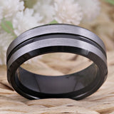 8MM Tungsten Carbide Wedding Band Ring for Men Women