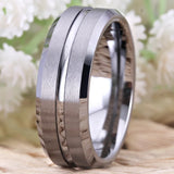 8MM Tungsten Carbide Wedding Band Ring for Men Women
