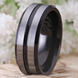 8MM Tungsten Carbide Wedding Band Ring for Men Women