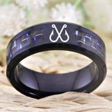 Engraved Classic Tungsten Wedding Band Rings
