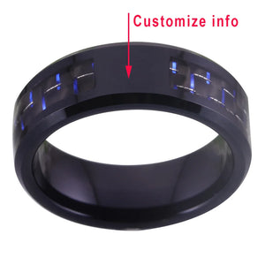 Engraved Classic Tungsten Wedding Band Rings