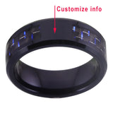 Engraved Classic Tungsten Wedding Band Rings