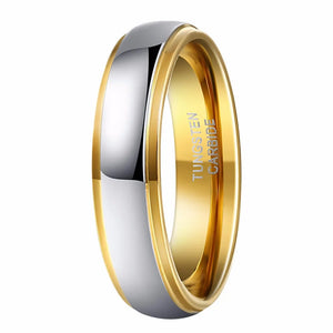 Classic Tungsten Carbide Wedding Band 6mm and Silver Ring