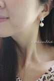 Classic Hollow Rose Simulated Pearl Ear Drop Earrings