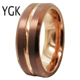Classic Engagement Ring Coffee Tungsten Ring Men's Anniversary