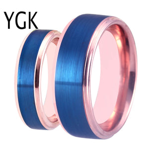 Classic Wedding Engagement Rings, Rose Step Tungsten Ring