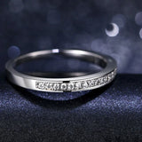 Classic Zircon Stainless Steel Wedding Ring 5mm Width