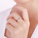 Classic Zircon Stainless Steel Wedding Ring 5mm Width