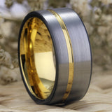 Classic Tungsten Wedding Ring Matte Silver/Golden/Black Mixed Colors