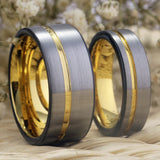 Classic Tungsten Wedding Ring Matte Silver/Golden/Black Mixed Colors