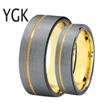 Classic Tungsten Wedding Ring Matte Silver/Golden/Black Mixed Colors