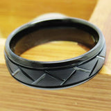 Classic Craved Pattern Tungsten Women's Wedding Ring