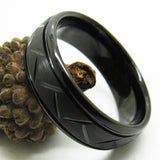 Classic Craved Pattern Tungsten Women's Wedding Ring