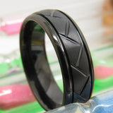 Classic Craved Pattern Tungsten Women's Wedding Ring