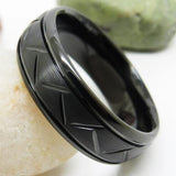 Classic Craved Pattern Tungsten Women's Wedding Ring
