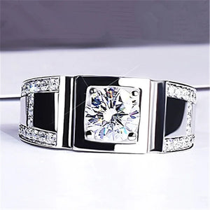 Classic Round Zircon Wedding Ring for Men