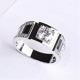 Classic Round Zircon Wedding Ring for Men