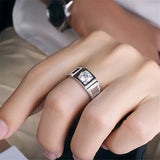 Classic Round Zircon Wedding Ring for Men