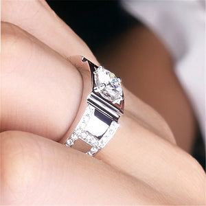 Classic Round Zircon Wedding Ring for Men
