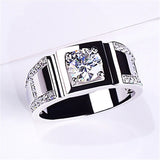 Classic Round Zircon Wedding Ring for Men