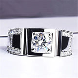 Classic Round Zircon Wedding Ring for Men