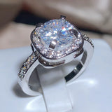 Zircon Wedding Proposal Ring Geometric Jewelry 925 Stamp Gift