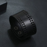 Wide Leather Bracelet Vintage Wrap Bangle Men's Wristband