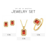 925 Silver Plated Red Garnet Cushion Stud Earrings
