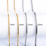 Classic Square Box Chain Necklace Stainless Steel Jewelry for Pendants