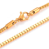 Classic Square Box Chain Necklace Stainless Steel Jewelry for Pendants