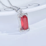 925 Silver Emerald Zircon Pendant Necklace for Wedding
