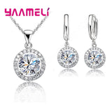 925 Silver Crystal Zircon Wedding Jewelry Set