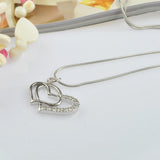 925 Silver Heart Pendant Chokers Necklace Original Silver Chain 46-51CM