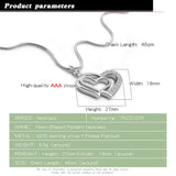 925 Silver Heart Pendant Chokers Necklace Original Silver Chain 46-51CM
