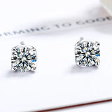 925 Silver Round Zircon Ear Nail Earclip