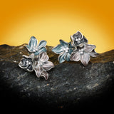 Women's 925 Silver Flower Earrings Enamel Wedding Bridal Jewelry