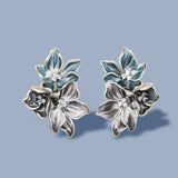 Women's 925 Silver Flower Earrings Enamel Wedding Bridal Jewelry