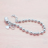 925 Silver Bead Chain Bracelet 18-22CM Charm Jewelry