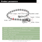 925 Silver Bead Chain Bracelet 18-22CM Charm Jewelry