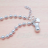 925 Silver Bead Chain Bracelet 18-22CM Charm Jewelry