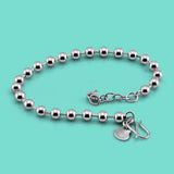 925 Silver Bead Chain Bracelet 18-22CM Charm Jewelry