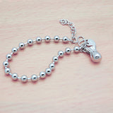 925 Silver Bead Chain Bracelet 18-22CM Charm Jewelry